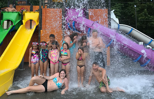 Pirate's Cove Water Park splash bucket at Adventure Bound Eagles Peak